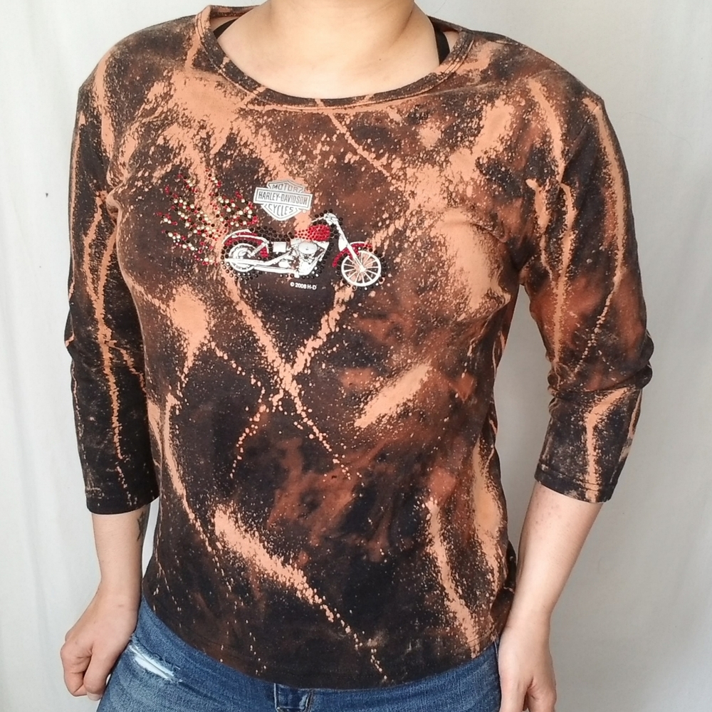 Harley Davidson | Custom Bleach Dye Seattle WA Tee